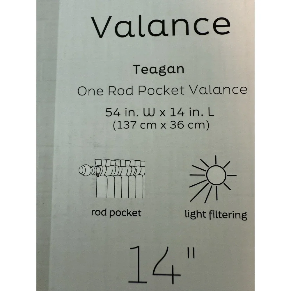 54x14 Rod pocket Valance, Teagan No 918 , Linen 14